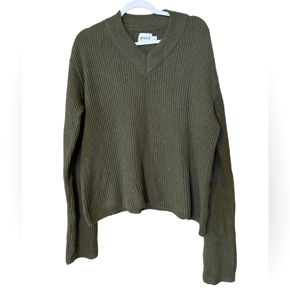 PACT Organic Cotton And Wool V Neck Sweater